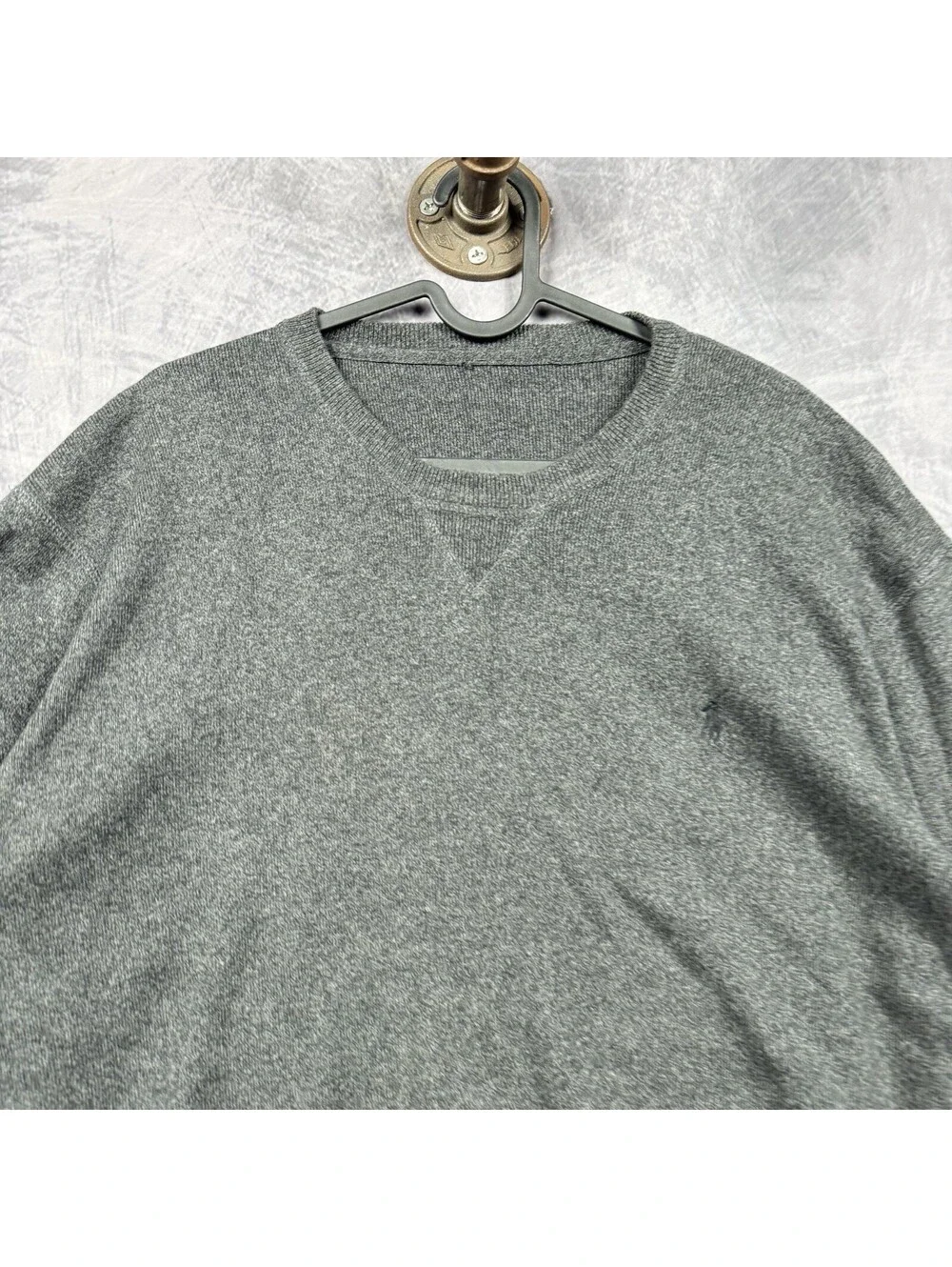 Polo Ralph Lauren Crew Neck Pullover Sweater Mens L Grey Pony Preppy